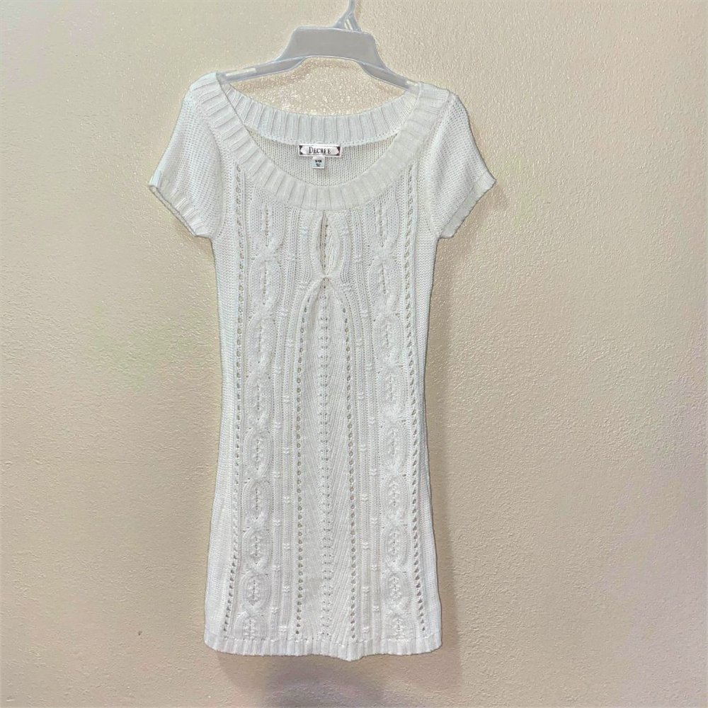 Decree Women's Pull On Knit Dress Off White Size S